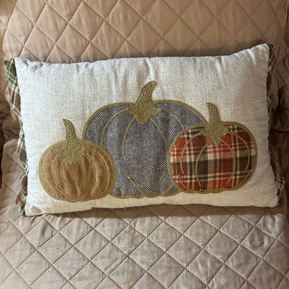 Kirklands Pumpkin Accent Pillow - Cream, Orange, Brown